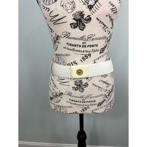 Vintage 60s Womens White Gold Belt